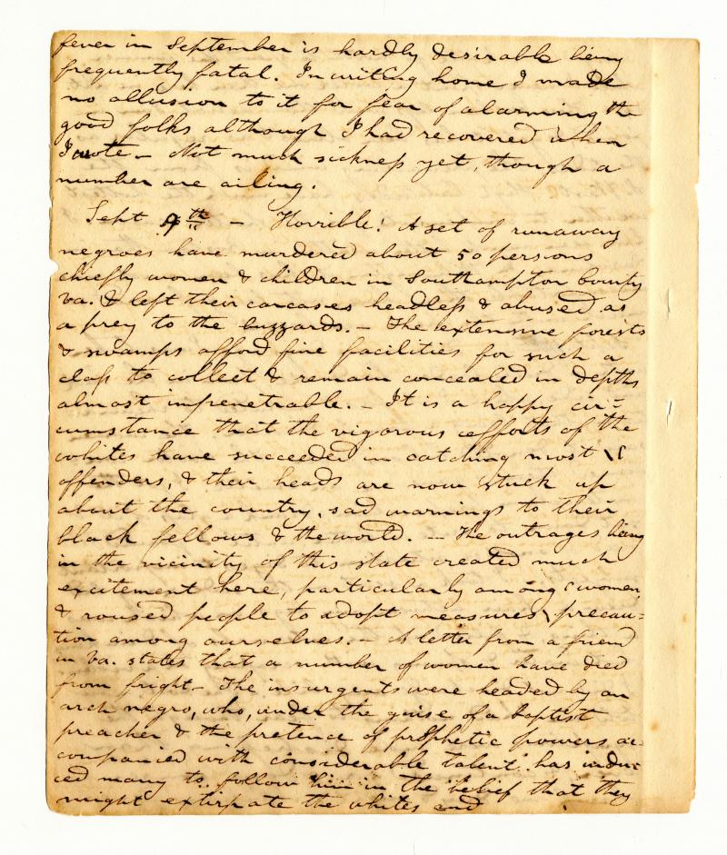 page 1 of Curtis diary from September 1831
