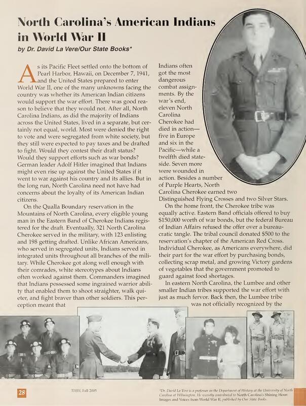 An article about Americna Indians who fought in World War II
