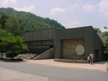 A photograph of the Museum of the Cherokee People building