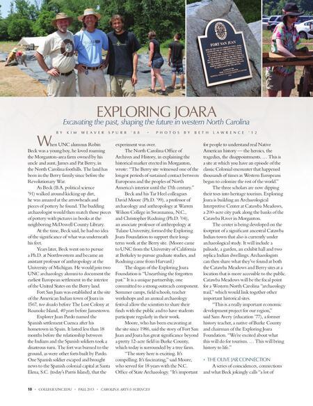 An article about the excavation of Joara and Fort San Juan
