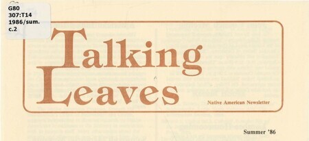 A newsletter used to for the purpose of publicizing the efforts of native North Americans and native American organizations within North Carolina