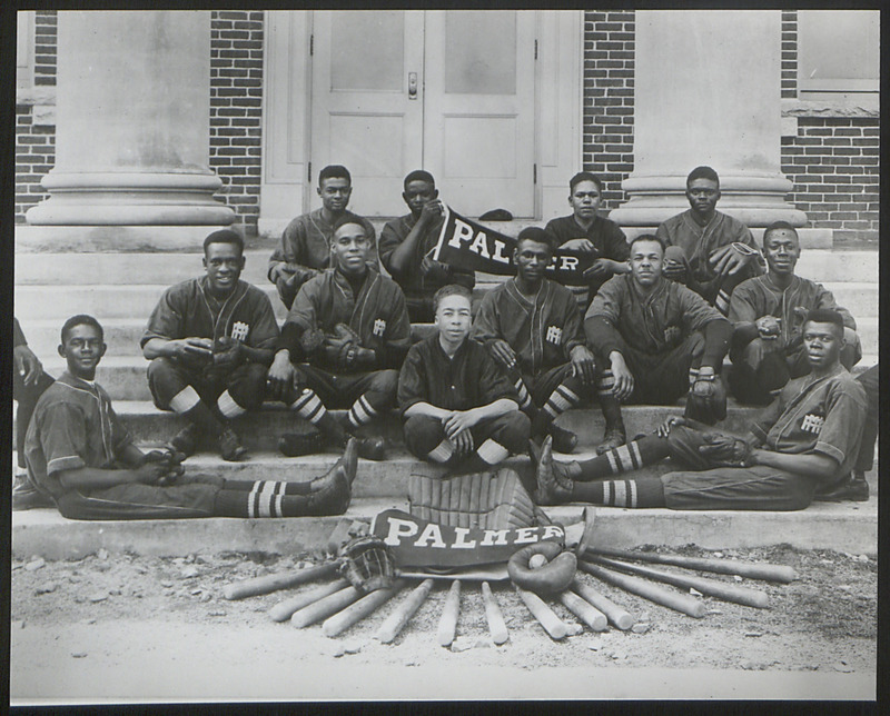 The photograph shows twelve students from the Palmer Institute baseball team.