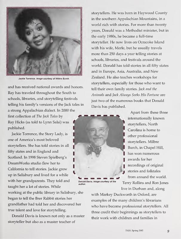 Article about North Carolina stories and storytellers.