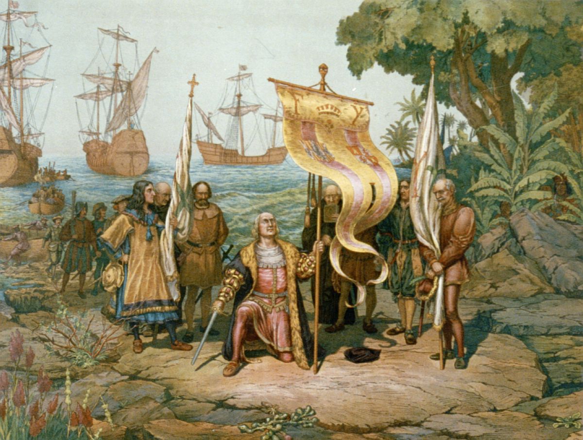 Columbus' arrival in the New World.