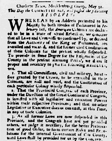 Tryon Resolves 1775 Text.pdf Primary Source: The Mecklenburg Resolves | ANCHOR
