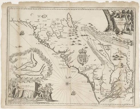 Map depicting the Cape Fear Region, 1671.
