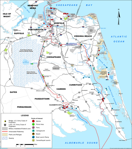 Map of the Atlantic Intracoastal Waterway