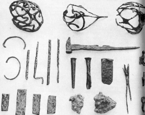 Bar iron and smith's tools