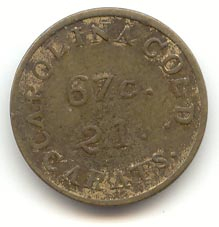 Counterfeit Bechtler coin (reverse)