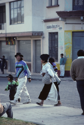 Walking to market in Otavalo, Ecuador