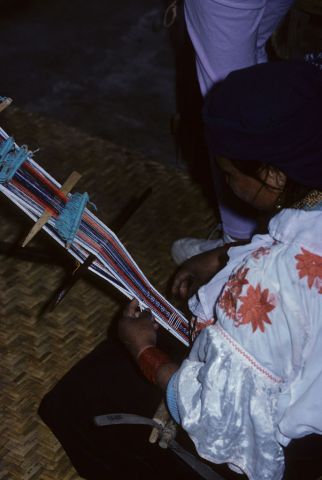 Traditional weaving in Otavalo, Ecuador
