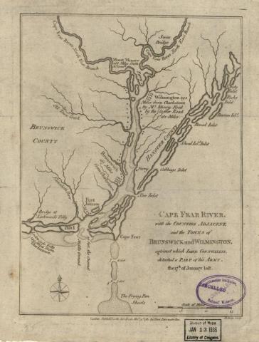 Cape Fear River Map 1781