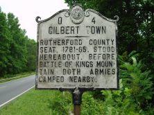 Gilbert Town, Rutherford County, North Carolina Highway Historical Marker