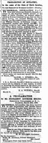 Proclamations of Outlawry for Lowery Band