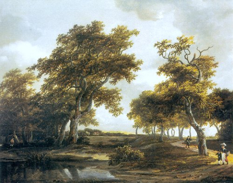 Mountain Landscape with Travellers and a Pond