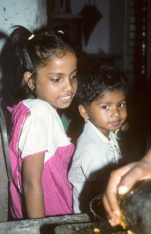 A boy and a girl from Bolghatty Island, Cochin, India