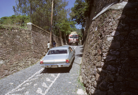 Narrow road in Taxco, Mexico