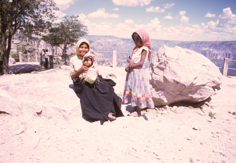 Tarahumara Indians on top of Copper Canyon, Mexico