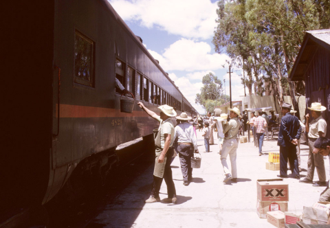 Vendor at a train station south of Chihuahua