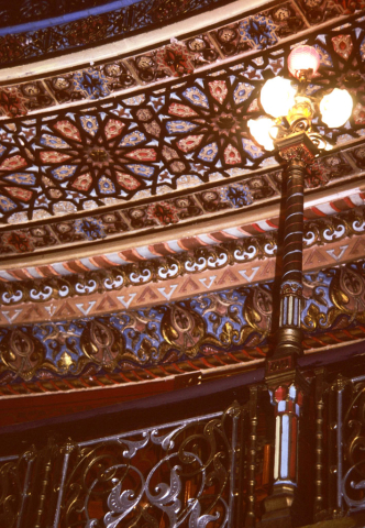 Decorated ceiling of the Teatro Juarez in Guanajuato, Mexico