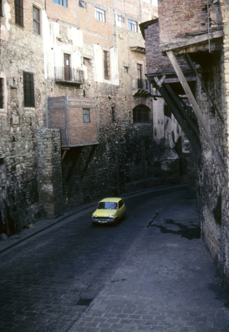 Steep-walled streets in Guanajuato, Mexico