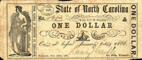 North Carolina $1 note, 1861