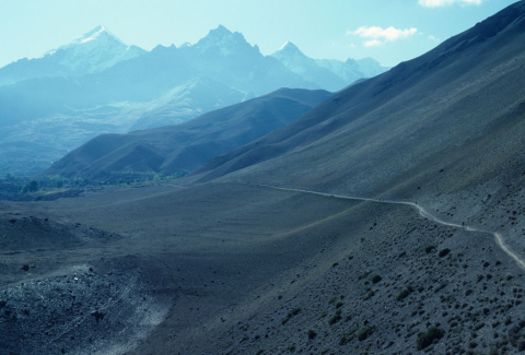 Trail on mountainside in western Nepal