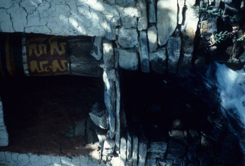 Water-powered Tibetan prayer wheel in western mountain, Nepal