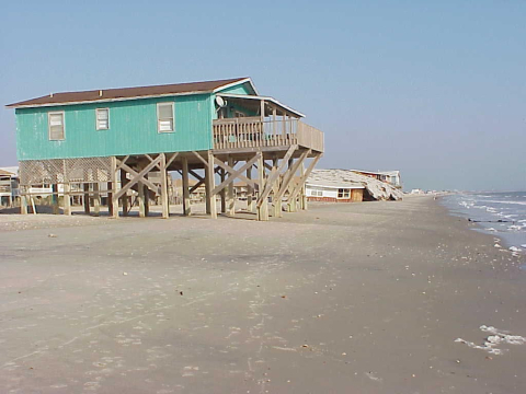 Oak Island dune erosion and structural damage