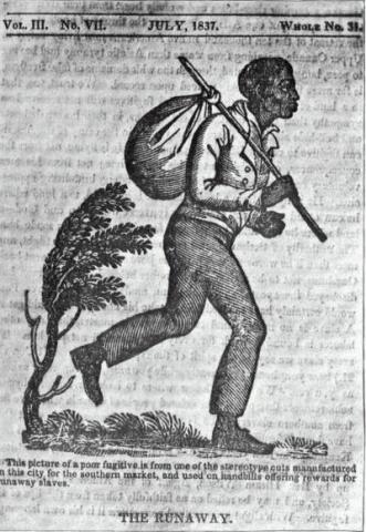 Illustration of a Freedom Seeking Enslaved Person