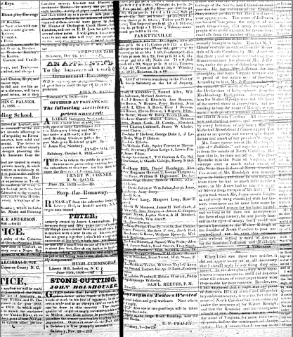 Carolina Watchman ads: January 7, 1837 (Page 2 of 2)