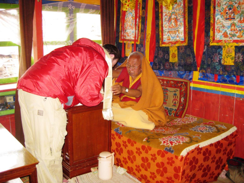 Blessing at Tengboche Monastery