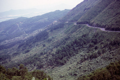 Scenic elevated view of Marble Mountain Road near Danang