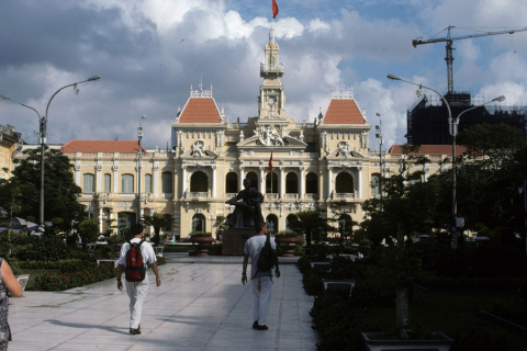 French colonial era city hall building in downtown Ho Chi Minh City
