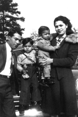 WLee, Joel, Tony, and Gladys Stewart, circa 1945