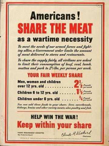 Americans! Share the meat as a wartime necessity