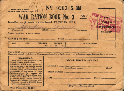 War Ration Book No. 3